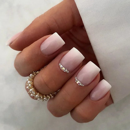 Glossy Press on French Nail Tips