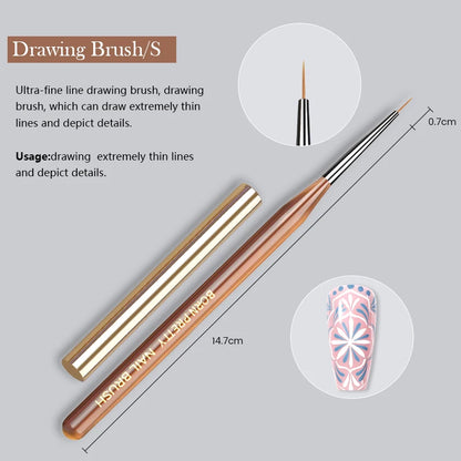 BORN PRETTY Nail Art Brush 9 Sizes  Nail Art Manicure Tool