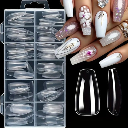 120 Pieces of Transparent Coffin/Almond/Fine High Heels/Square