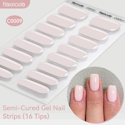 Gradient Auroras Semi Cured Sparkly Gel Nail Strips with UV/LED Nail Lamps