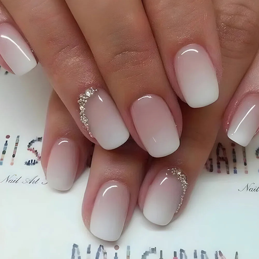 Glossy Press on French Nail Tips
