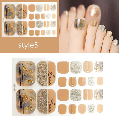 22pc Semi-Cured Gel Toe Nail Strips