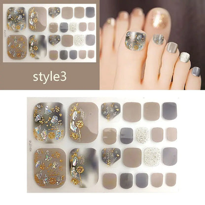 22pc Semi-Cured Gel Toe Nail Strips