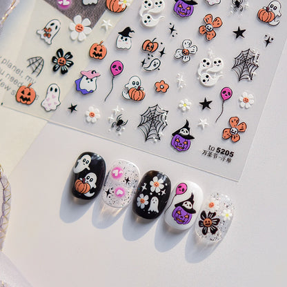 5D Halloween Nail Stickers Self Adhesive