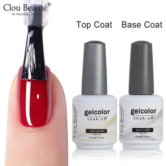 Clou Beaute No Wipe Top and Base Coat Gel Polish