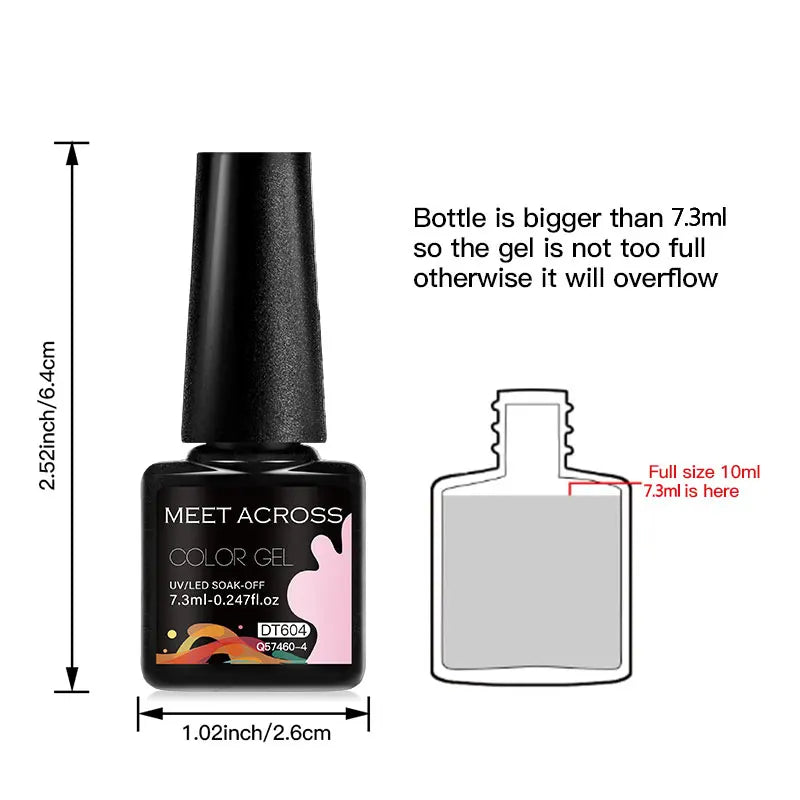 MEET ACROSS 6Pcs/Set 7.3ml Gel Nail Polish For Nails