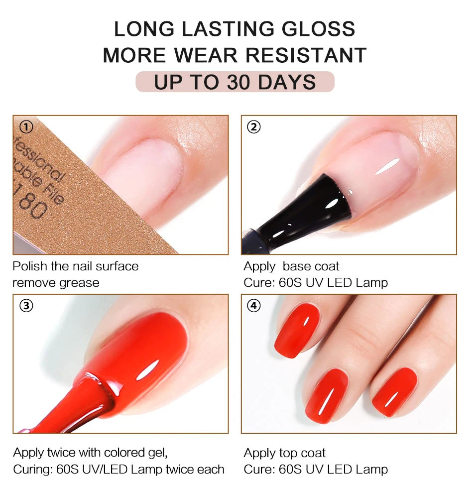 Clou Beaute No Wipe Top and Base Coat Gel Polish