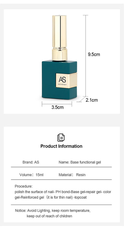 AS 15ml Base and Top Coat for Gel Polish Semi-permanent