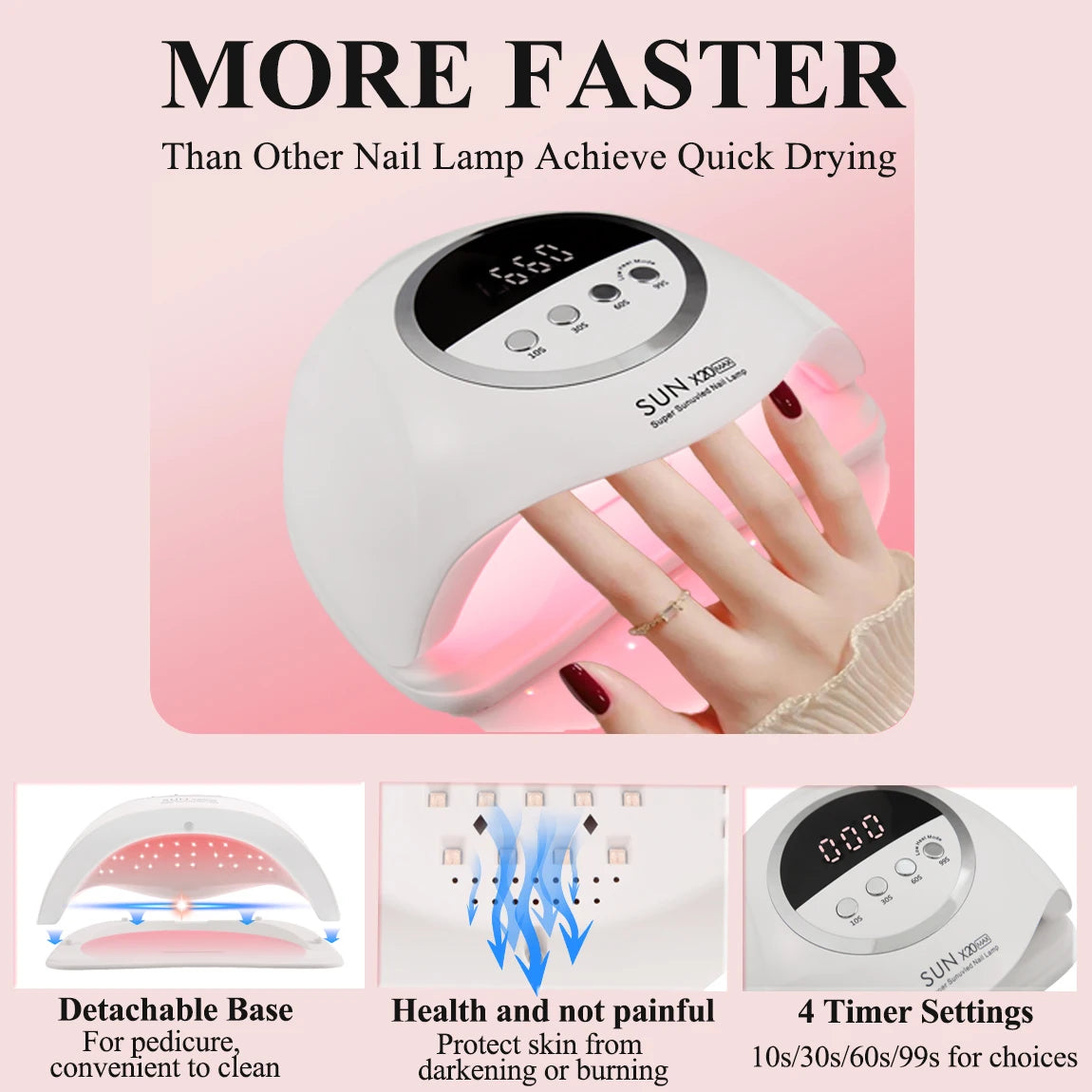 SUN X20 MAX 72 LEDS UV LED Nail Lamp Professional Nail Dryer Light With Timer