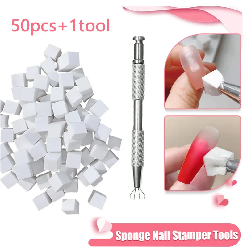 50/150pcs Sponge Gradient Nail Art Stamper Tools