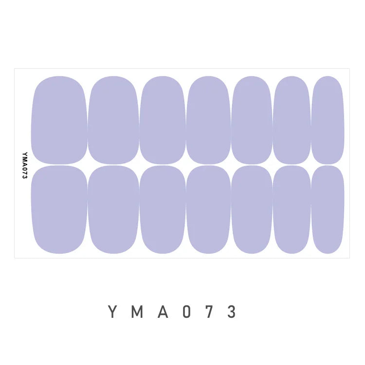 14 Nails Solid Color Simple Waterproof Nail Stickers