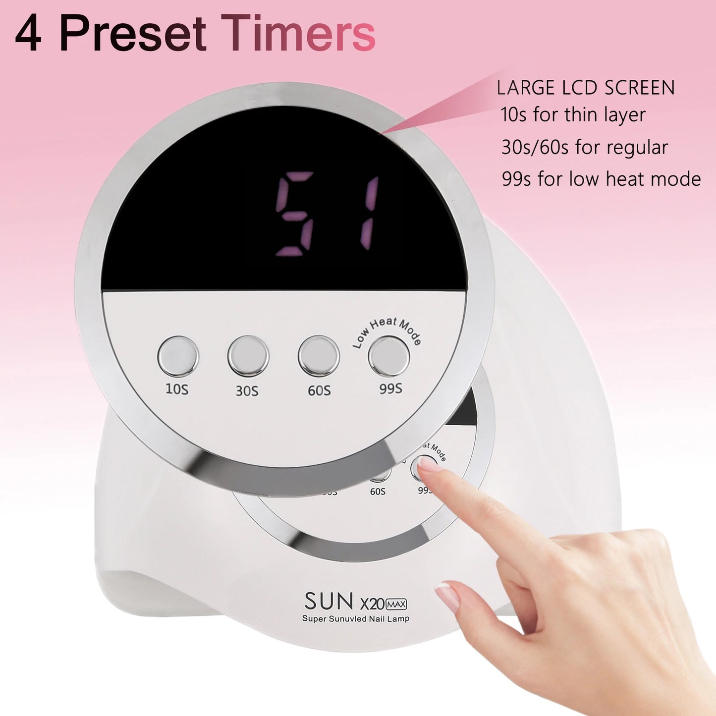 SUN X20 MAX 72 LEDS UV LED Nail Lamp Professional Nail Dryer Light With Timer