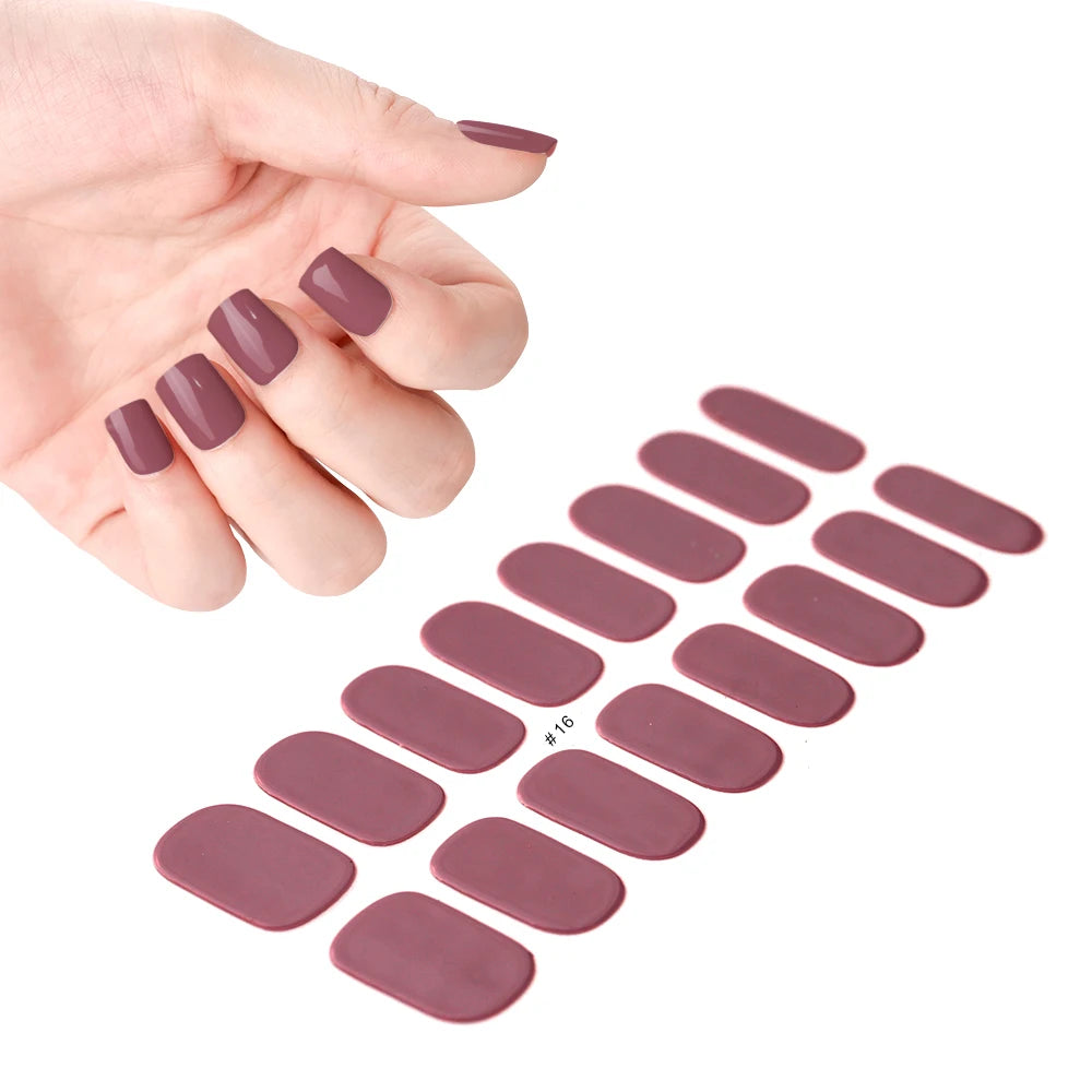 16 Tips/pcs Semi Cured Gel Nail Strips