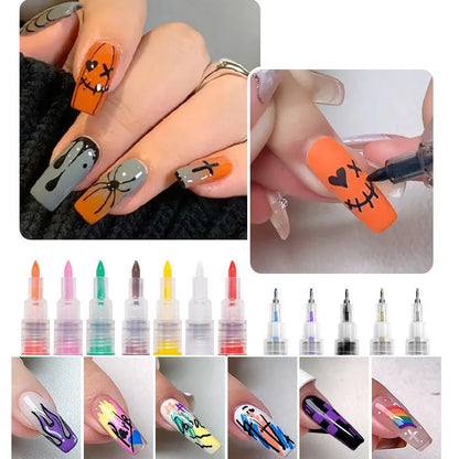 1 Set Nail Art Drawing Pen DIY 3D Abstract Line for Nail Art