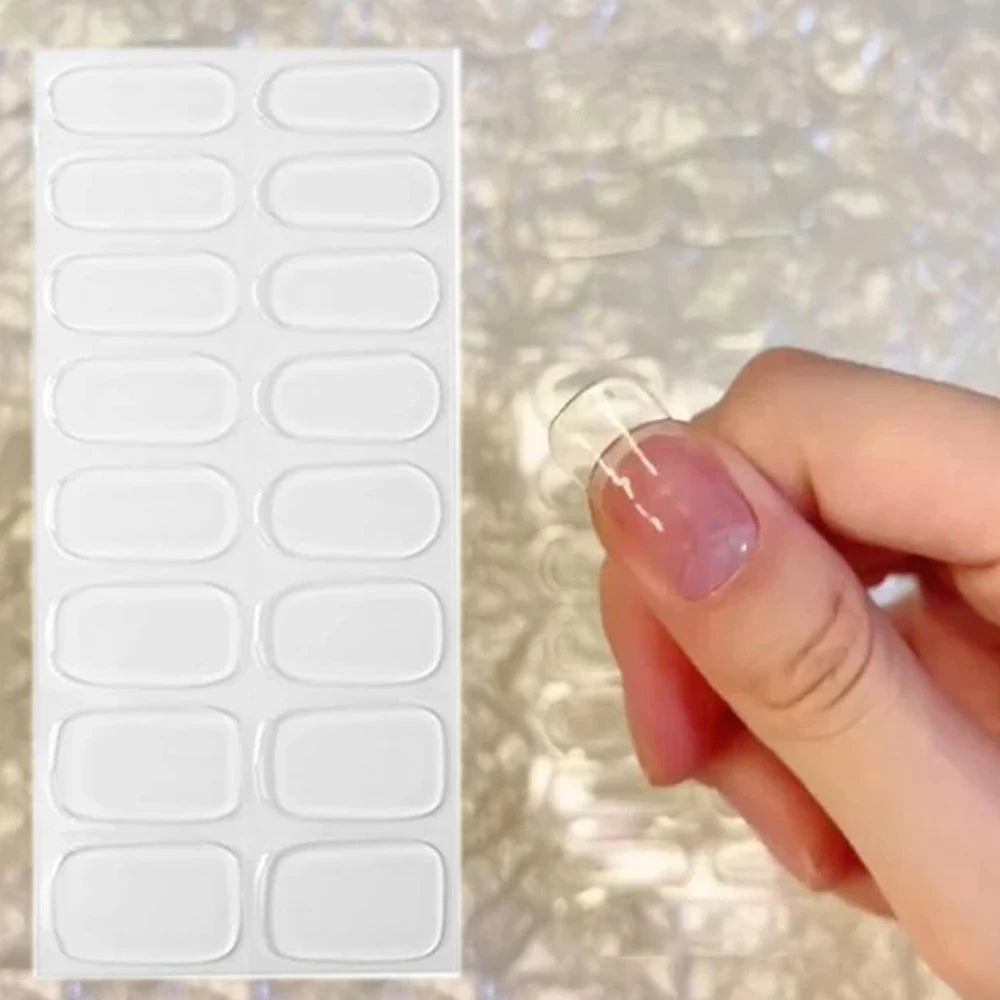 14pc Transparent Semi Cured Gel Nail Strips Nail Strengthening