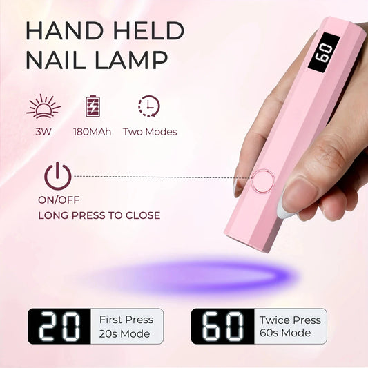 Mini UV Nail Lamp with LED Display Rechargeable Fast Gel Nail Drying Lamp