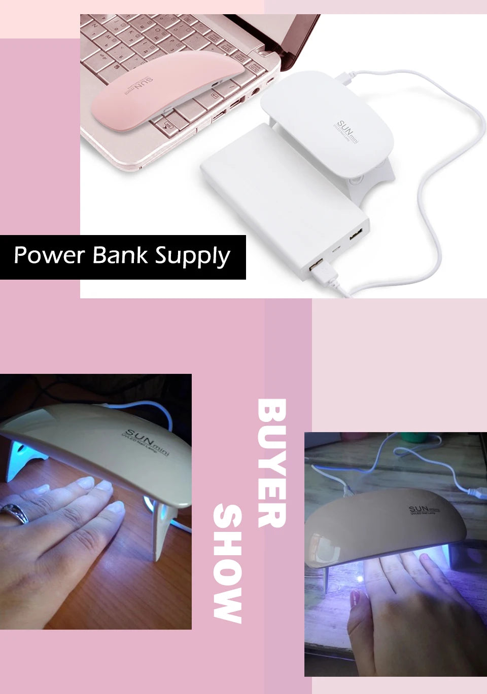 USB 6W Mini UV Desk Drying Nail Lamp