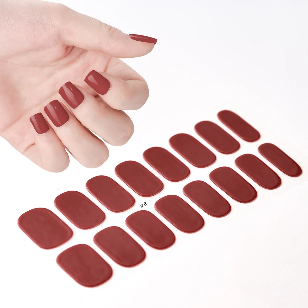 16 Tips/pcs Semi Cured Gel Nail Strips