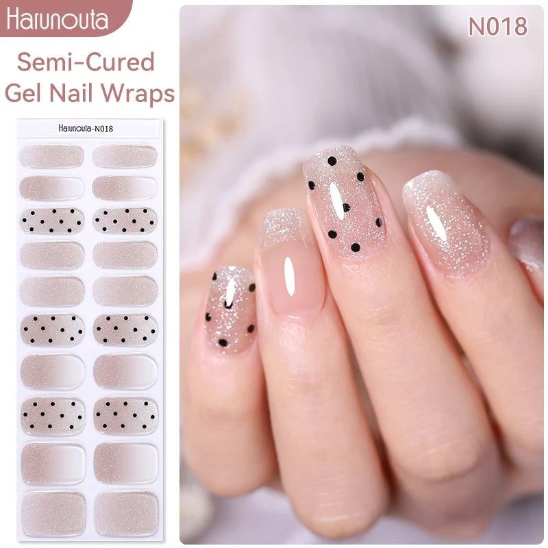1 Sheet White French Semi-Cured Gel Nail Strips