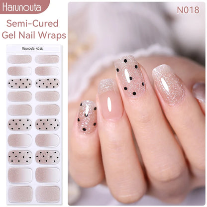 1 Sheet White French Semi-Cured Gel Nail Strips