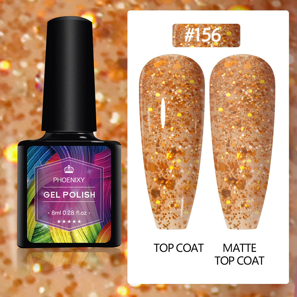 UV LED Gel Nail Polish 70 Colors Glitter 7ml