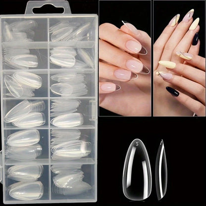 120 Pieces of Transparent Coffin/Almond/Fine High Heels/Square