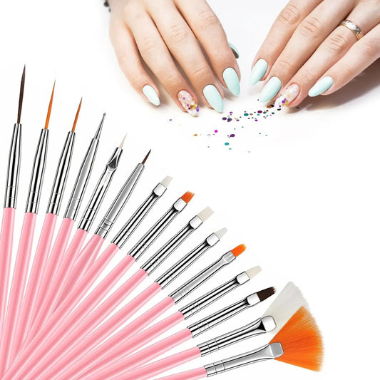 YIKOOLIN 15pcs Nail Paint Brushes Set