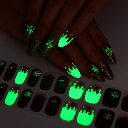 20 Tips Christmas Luminous Semi-Cured Gel Nail Strips