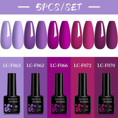 LILYCUTE 5pc/Set 7ML Semi Permanent UV Gel Polish Long Lasting Design