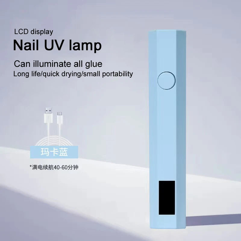 Portable Mini Professional Nail UV Lamp LCD Display Rechargeable