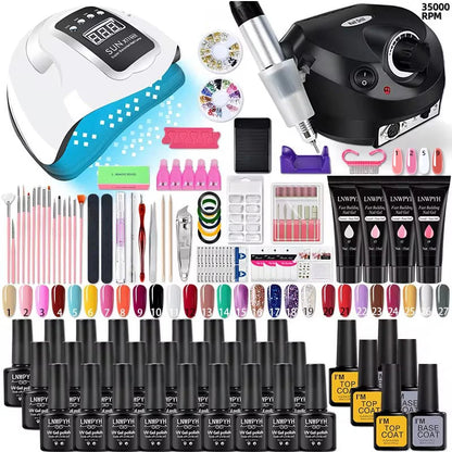 Nail Polish/Acrylic Nail/Poly Nail Gel Kit with Nail Lamp