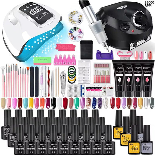 Nail Polish/Acrylic Nail/Poly Nail Gel Kit with Nail Lamp