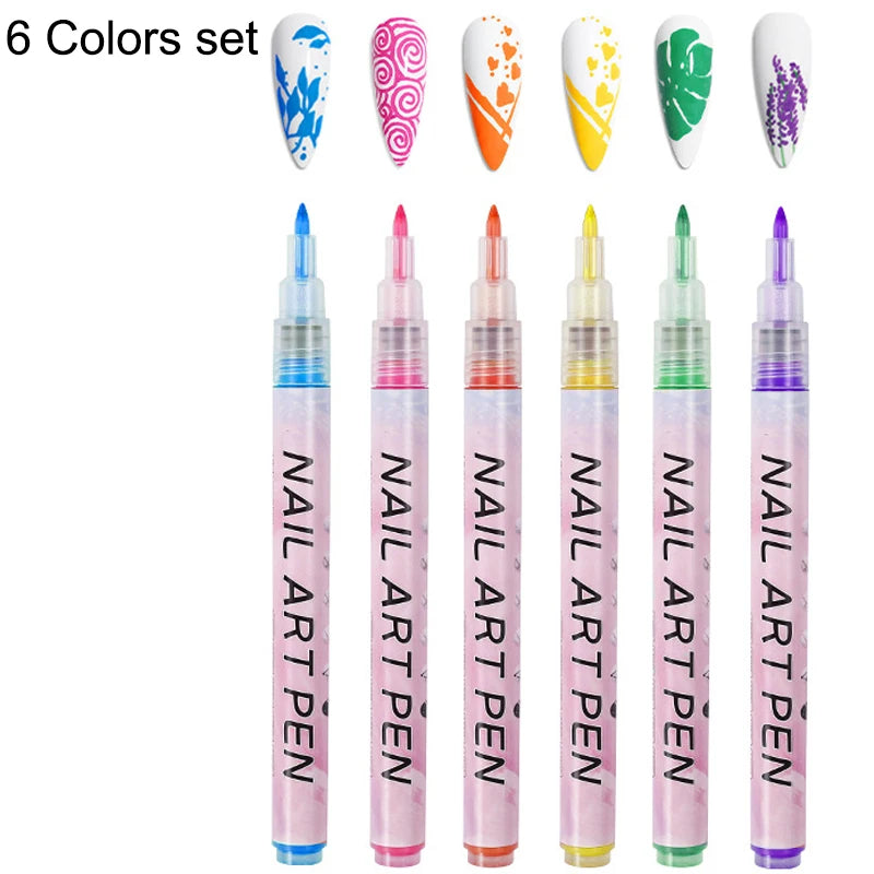 1 Set Nail Art Drawing Pen DIY 3D Abstract Line for Nail Art