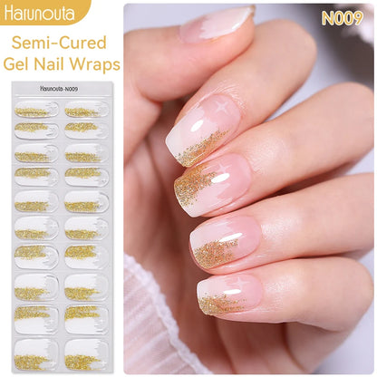 1 Sheet White French Semi-Cured Gel Nail Strips