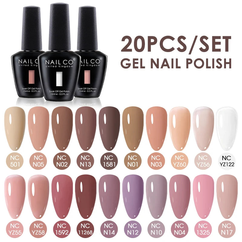 NAILCO 15ml 20/30pcs Gel Nail Polish Set