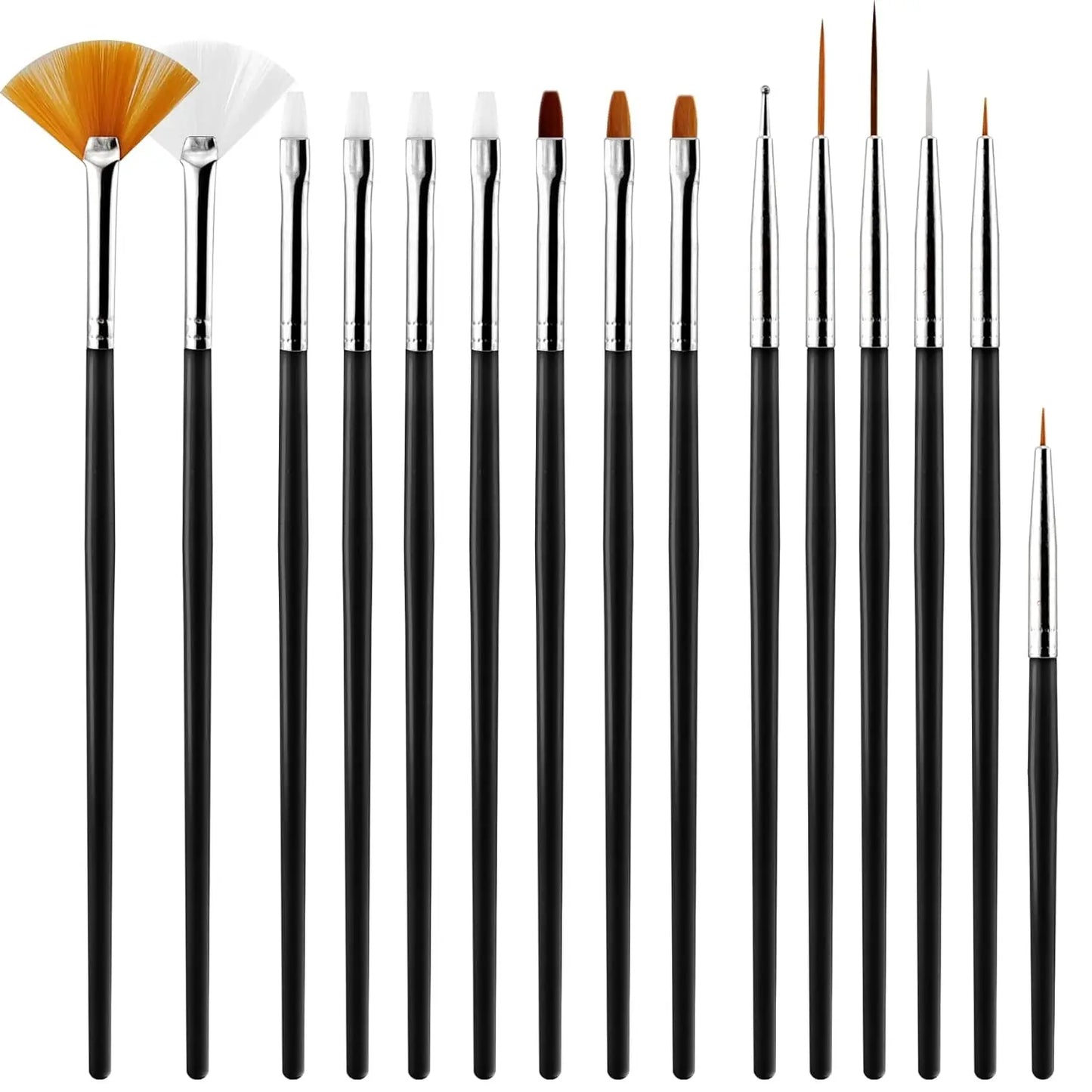 YIKOOLIN 15pcs Nail Paint Brushes Set
