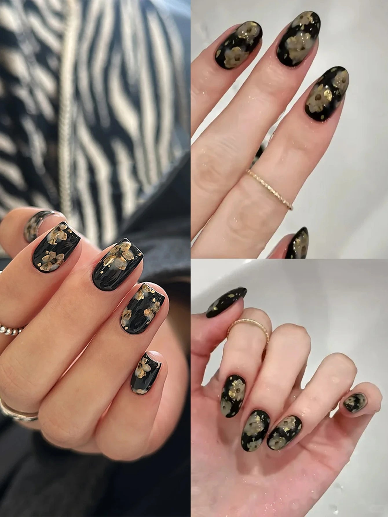 5D Floral Nail Stickers Self-Adhesive