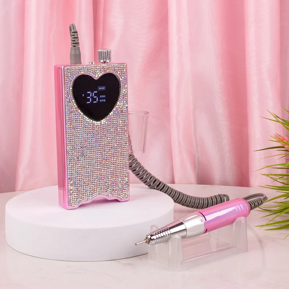 Rhinestone Nail Drill Cordless Rechargeable 35000 RPM