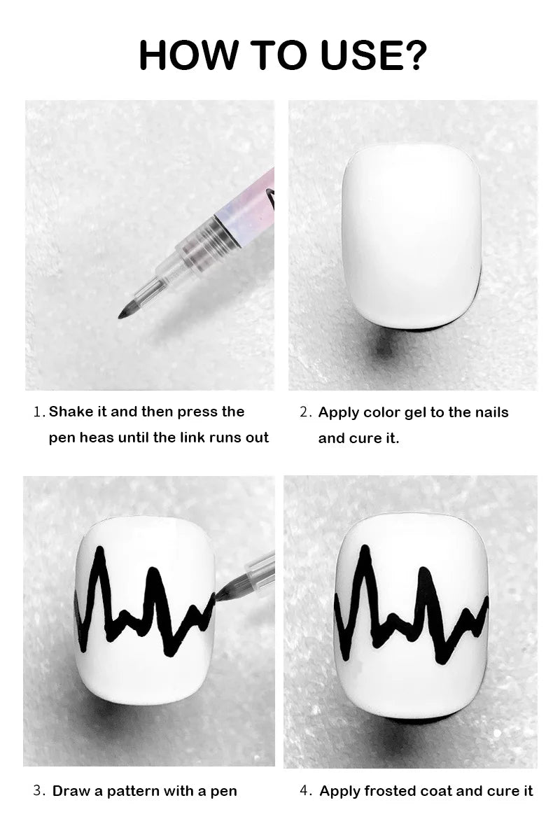 1 Set Nail Art Drawing Pen DIY 3D Abstract Line for Nail Art