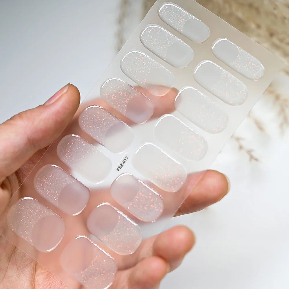 Transparent Semi Cured Gel Nail Strips Clear Nail Strengthening