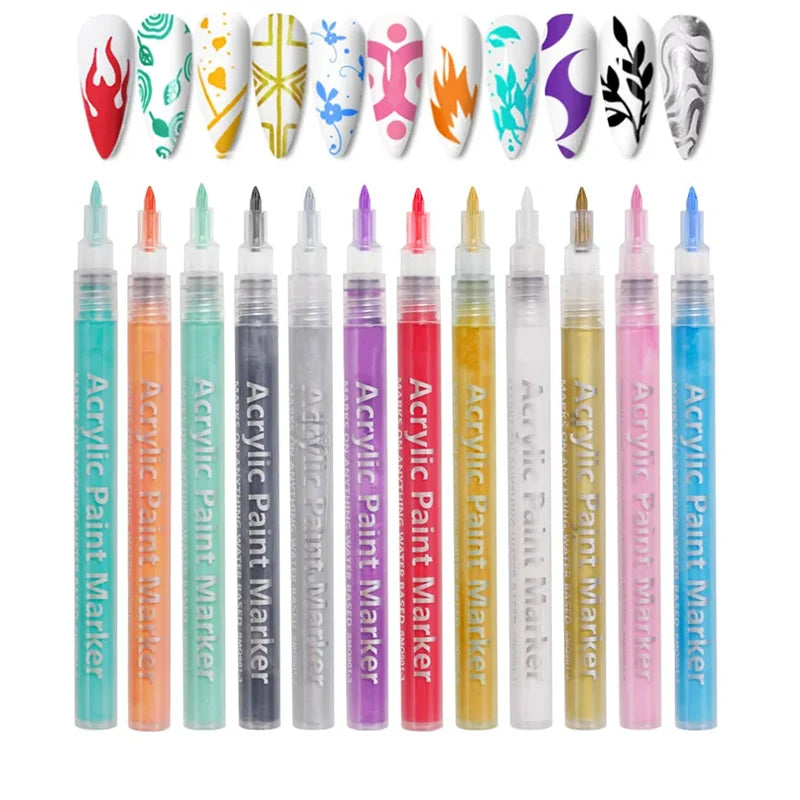 1 Set Nail Art Drawing Pen DIY 3D Abstract Line for Nail Art