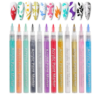 1 Set Nail Art Drawing Pen DIY 3D Abstract Line for Nail Art