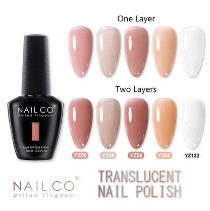 NAILCO 15ml Transparent Nude Color Series Jelly Gel Nail Polish