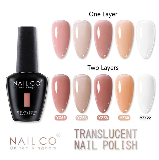 NAILCO 15ml Transparent Nude Color Series Jelly Gel Nail Polish