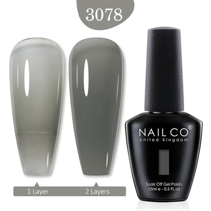 NAILCO 15ml Transparent Nude Color Series Jelly Gel Nail Polish