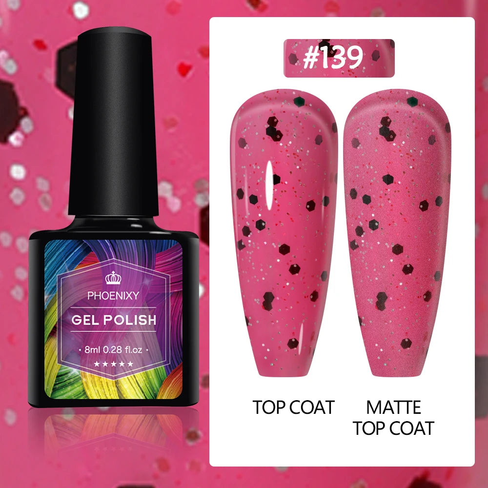 UV LED Gel Nail Polish 70 Colors Glitter 7ml