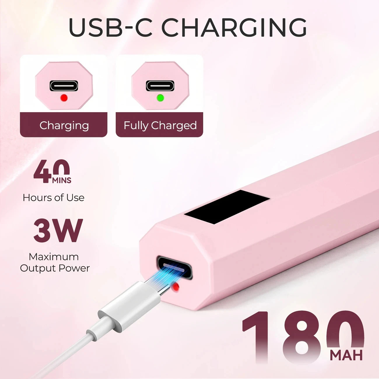 Mini UV Nail Lamp with LED Display Rechargeable Fast Gel Nail Drying Lamp