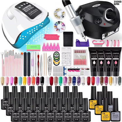 Nail Polish/Acrylic Nail/Poly Nail Gel Kit with Nail Lamp