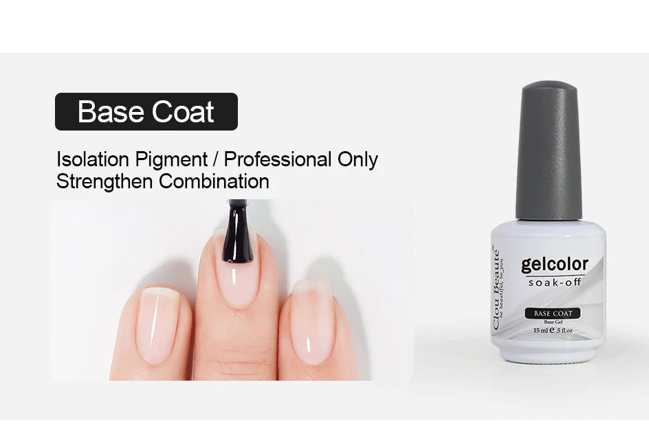 Clou Beaute No Wipe Top and Base Coat Gel Polish