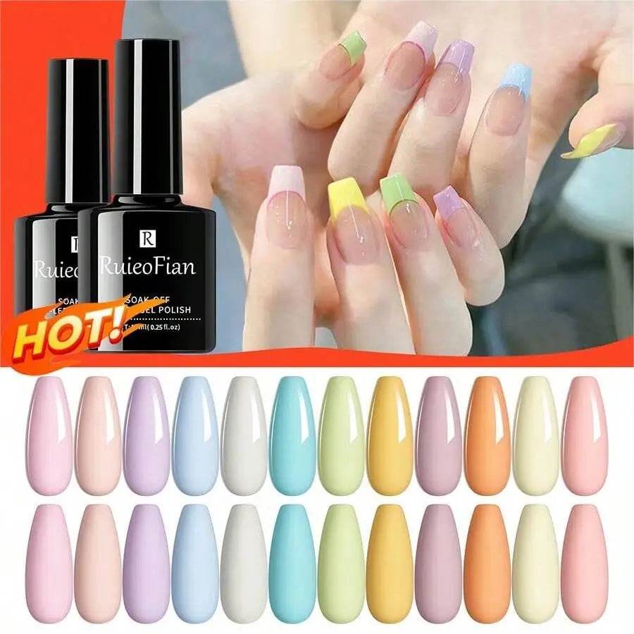 XEIJAYI 12pcs Macaron Gel Nail Polish
